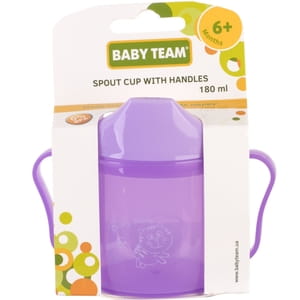 Поильник-спаут детский BABY TEAM (Беби Тим) артикул 5007 с ручками с 6 месяцев 180 мл
