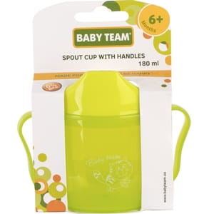 Поильник-спаут детский BABY TEAM (Беби Тим) артикул 5007 с ручками с 6 месяцев 180 мл