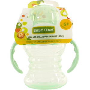 Поильник-непроливайка детский BABY TEAM (Беби Тим) артикул 5022 со спаутом и ручками с 6 месяцев 180 мл