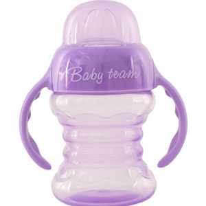 Поильник-непроливайка детский BABY TEAM (Беби Тим) артикул 5022 со спаутом и ручками с 6 месяцев 180 мл