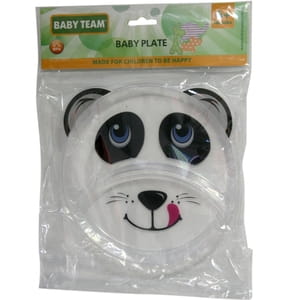 Тарілка дитяча BABY TEAM (Беби Тим) артикул 6000 секційна кіт, лев, панда