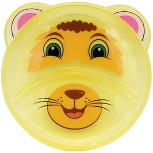 Тарілка дитяча BABY TEAM (Беби Тим) артикул 6000 секційна кіт, лев, панда