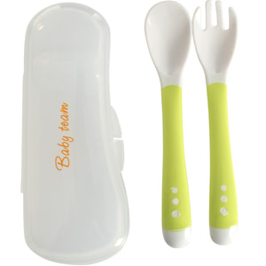 Набор для кормления детский BABY TEAM (Беби Тим) артикул 6105 вилочка + ложечка в футляре