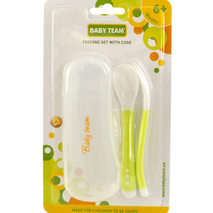 Набор для кормления детский BABY TEAM (Беби Тим) артикул 6105 вилочка + ложечка в футляре