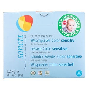 Порошок стиральный SONETT (Сонет) для цветных тканей органический нейтральная серия концентрат 1,2 кг