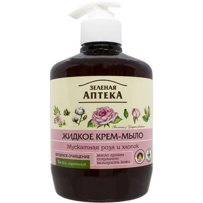 Мило рідке Зелена аптека Мускатна троянда і бавовна 460 мл