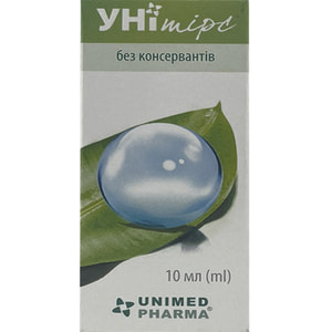 УНІтірс краплі очні із захисною дією, відновлюють епітелій і зволожують очі флакон 10 мл