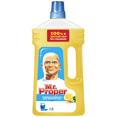 Средство жидкое моющее MR PROPER (Мистер Пропер) для уборки полов и стен Лимон 1 л