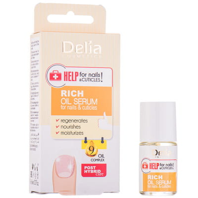 Сыворотка для сухих ногтей и кутикул DELIA COSMETICS (Делия Косметикс) Rich oil serum восстанавливающая с миндальным маслом 11 мл