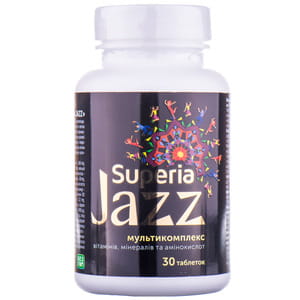 Суперия Джаз таблетки комплекс витаминов, минералов, аминокислот с витамином С, Д, цинком для поддержания активности и психологического комфорта 30 шт