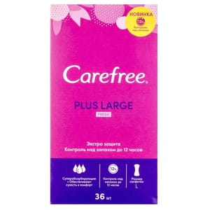 Прокладки щоденні Carefree (Кефрі) Plus Large Fresh (Плюс ладж фреш) 36 шт