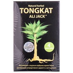 Дієтична добавка для підвищення потенції у чоловіків Тонгкат Алі Джек капсули 4 шт
