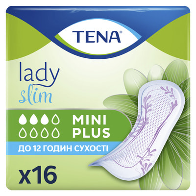 Прокладки урологічні TENA (Тена) Lady Slim Mini Plus (Леді Міні Плюс) тонкі для жінок 16 шт