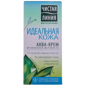Аква-крем для лица ЧИСТАЯ ЛИНИЯ Фитотерапия Мгновенная матовость Идеальная кожа 50 мл