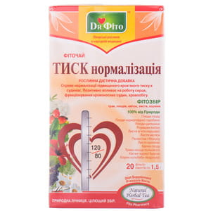 Фиточай ДОКТОР ФИТО Давление нормализация в фильтр-пакетах по 1,5 г 20 шт