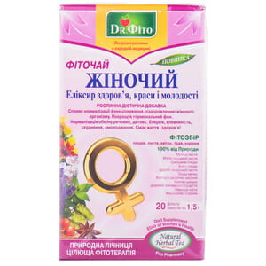 Фіточай ДОКТОР ФІТО Жіночий еліксир здоров'я, краси і молодості у фільтр-пакетах по 1,5 г 20 шт