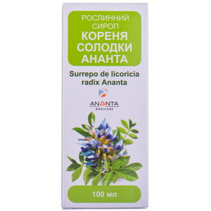 Сироп корня солодки Ананта для смягчения кашля флакон 100 мл