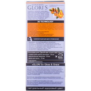 Крем-краска для волос GLORIS (Глорис) цвет 4.6 Каштановый на 2 применения: крем-краска 25 мл + окислитель 25 мл + шампунь 15 мл + маска 15 мл