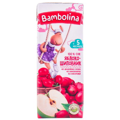 Сок детский BAMBOLINA (Бамболина) яблоко-шиповник с 5-ти месяцев 200 мл