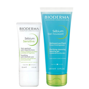 Набір для жирної та комбінованої шкіри BIODERMA (Біодерма) Себіум Сенситив Засіб 30 мл + Себіум Гель очищающий 100 мл