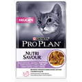 Корм влажный для котов с чувствительным пищеварением PURINA (Пурина) Pro Plan консервированный в подливе с индейкой 85 г