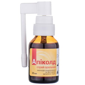 Апиколд спрей оральный уменьшает раздражение и успокаивает воспаленное горло флакон 20 мл