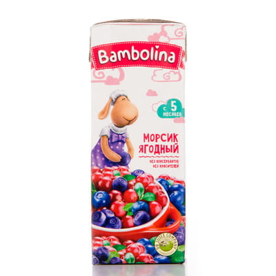 Морс детский BAMBOLINA (Бамболина) мультиягодный с 5-ти месяцев 200 мл
