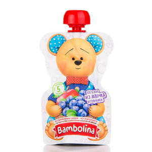 Пюре фруктовое детское BAMBOLINA (Бамболина) Яблоко и голубика с 5-ти месяцев мягкая упаковка 90 г