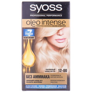 Крем-краска для волос SYOSS (Сйосс) Oleo Intense цвет 12-00 Платиновый блонд экстра