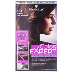 Крем-краска для волос COLOR EXPERT (Колор эксперт) цвет 3.0 Черно-каштановый