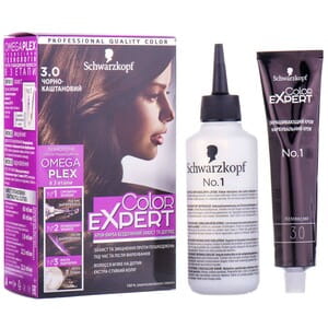Крем-краска для волос COLOR EXPERT (Колор эксперт) цвет 3.0 Черно-каштановый