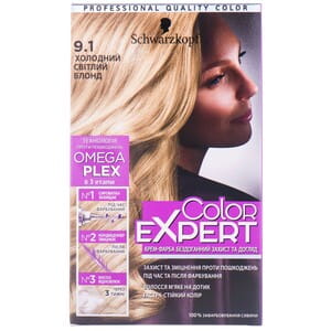 Крем-краска для волос COLOR EXPERT (Колор эксперт) цвет 9.1 Холодный светлый блонд