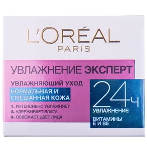 Крем для лица L’OREAL Paris (Лореаль Париж) Увлажнение эксперт нормальной и смешанной кожи увлажняющий уход 50 мл