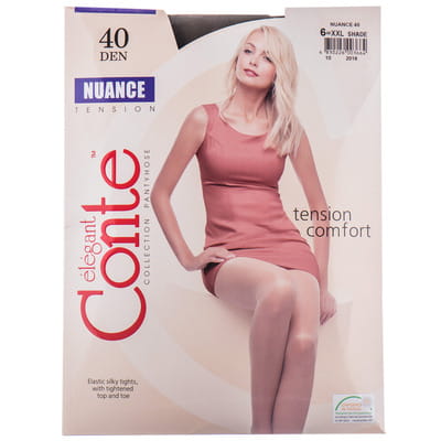Колготки жіночі CONTE Elegant (Конте елегант) NUANCE 40 den, розмір 6, колір Shade