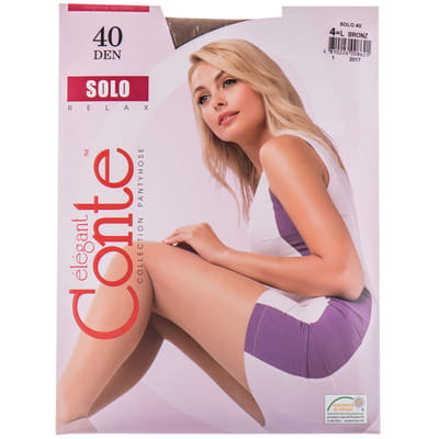 Колготки жіночі CONTE Elegant (Конте елегант) SOLO 40 den, розмір 4, колір Bronz