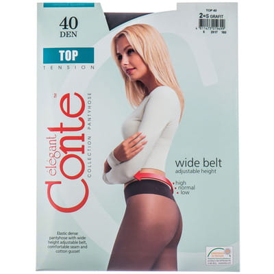 Колготки жіночі CONTE Elegant (Конте елегант) TOP 40 den, розмір 2, колір Grafit