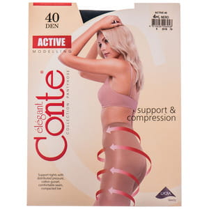 Колготки жіночі CONTE Elegant (Конте елегант) ACTIVE 40 den, розмір 4, колір Nero