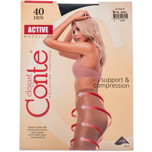 Колготки жіночі CONTE Elegant (Конте елегант) ACTIVE 40 den, розмір 5, колір Nero