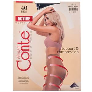 Колготки жіночі CONTE Elegant (Конте елегант) ACTIVE 40 den, розмір 6, колір Nero