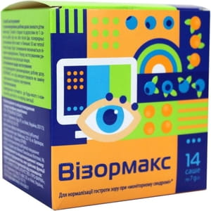 Візормакс комплекс рослинних екстрактів сприяють захисту зору дітей від «мониторного синдрому» в саше 14 шт