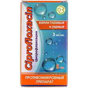 Ципрофлоксацин капли глаз./уш. 3мг/мл фл. 5мл