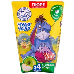 Пюре фруктовое детское ЧУДО-ЧАДО Яблоко без сахара с 4 месяцев 130 г