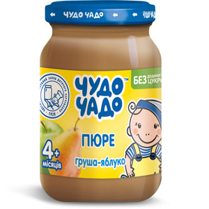 Пюре фруктове дитяче ЧУДО-ЧАДО Груша-яблуко без цукру з 4 місяців 170 г