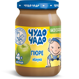 Пюре фруктовое детское ЧУДО-ЧАДО Яблоко без сахара с 4 месяцев 170 г