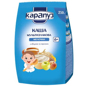 Каша безмолочная КАРАПУЗ Мультизлаковая 8 злаков с витаминами и бифидобактериями для детей с 6-ти месяцев 250 г
