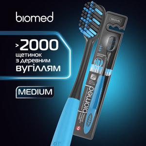 Зубная щетка BIOMED (Биомед) Black комплексная средней степени жесткости 1 шт