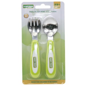 Набір для годування дитячий BABY TEAM (Бебі Тім) артикул 6104 виделочка + ложечка із нержавіючої сталі з 12-ти місяців