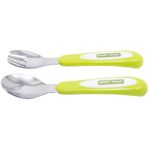 Набір для годування дитячий BABY TEAM (Бебі Тім) артикул 6104 виделочка + ложечка із нержавіючої сталі з 12-ти місяців