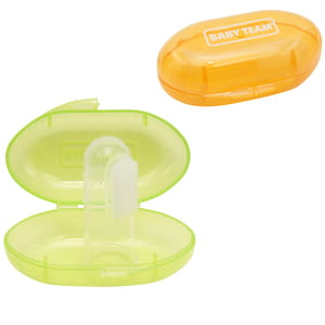 Зубная щетка-массажер детская BABY TEAM (Беби тим) артикул 7200 силиконовая с контейнером с 4-х месяцев