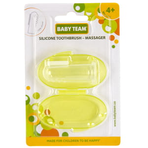 Зубная щетка-массажер детская BABY TEAM (Беби тим) артикул 7200 силиконовая с контейнером с 4-х месяцев